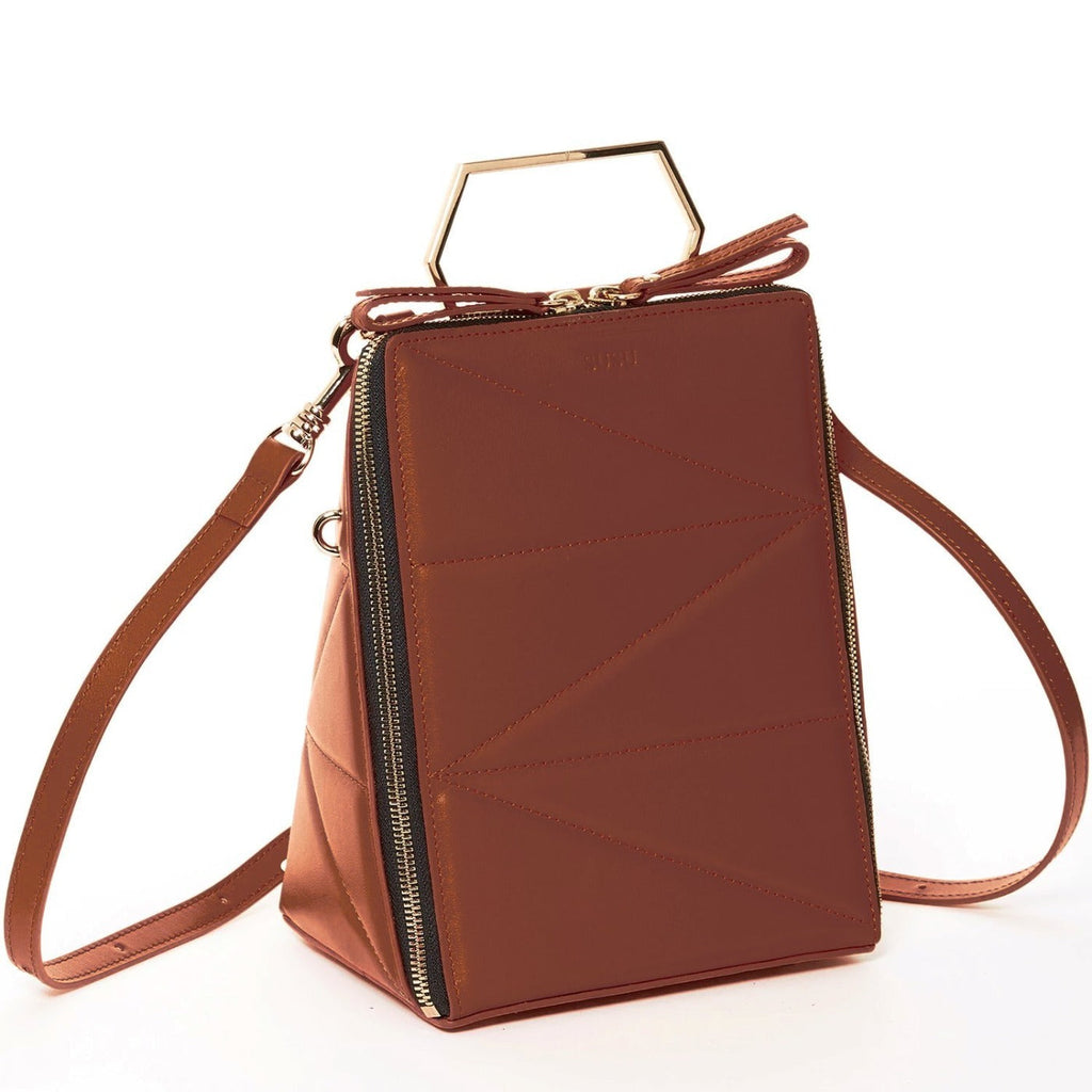 The Heidi Brown Leather Backpack Purse
