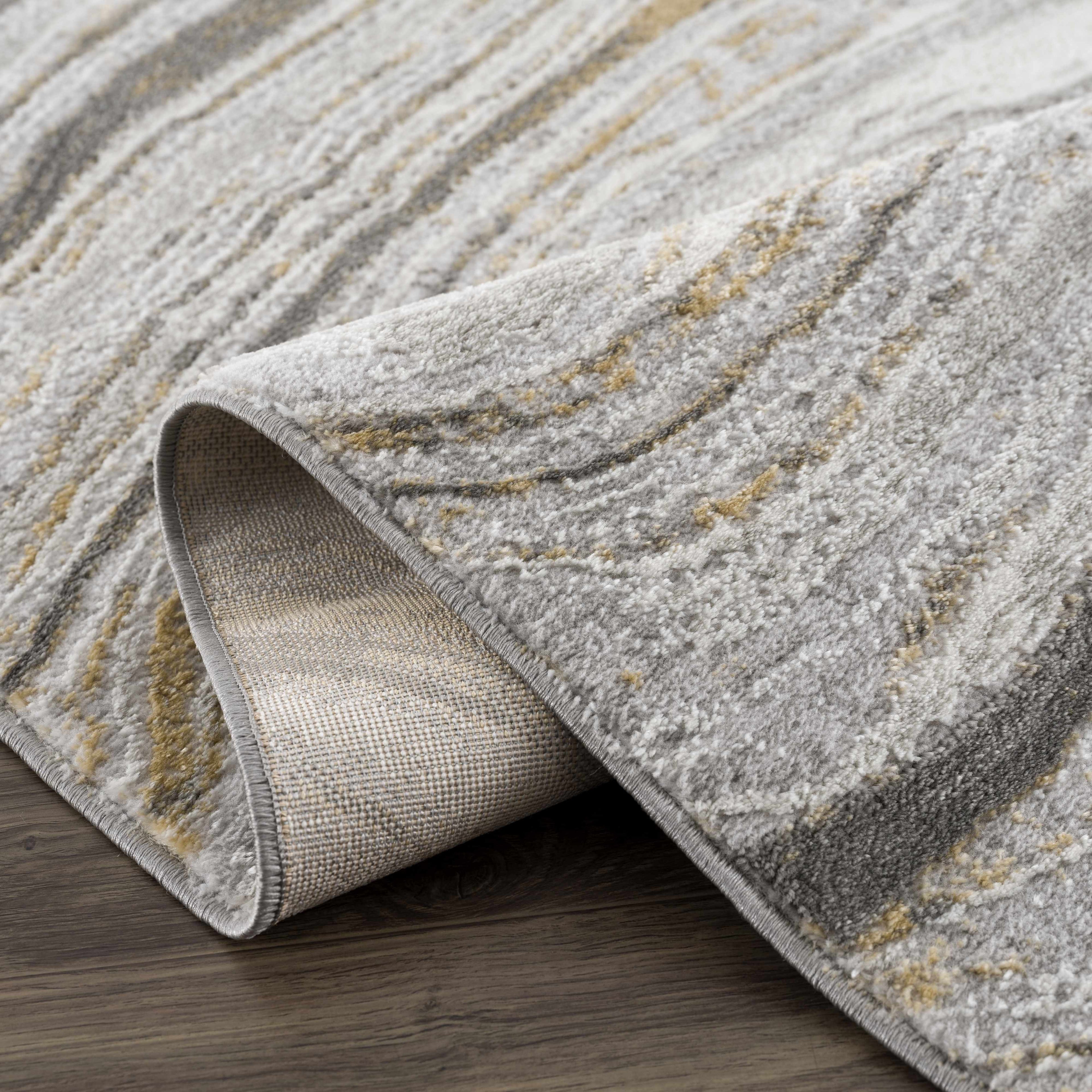 Live Marble Gray & Gold Area Rug