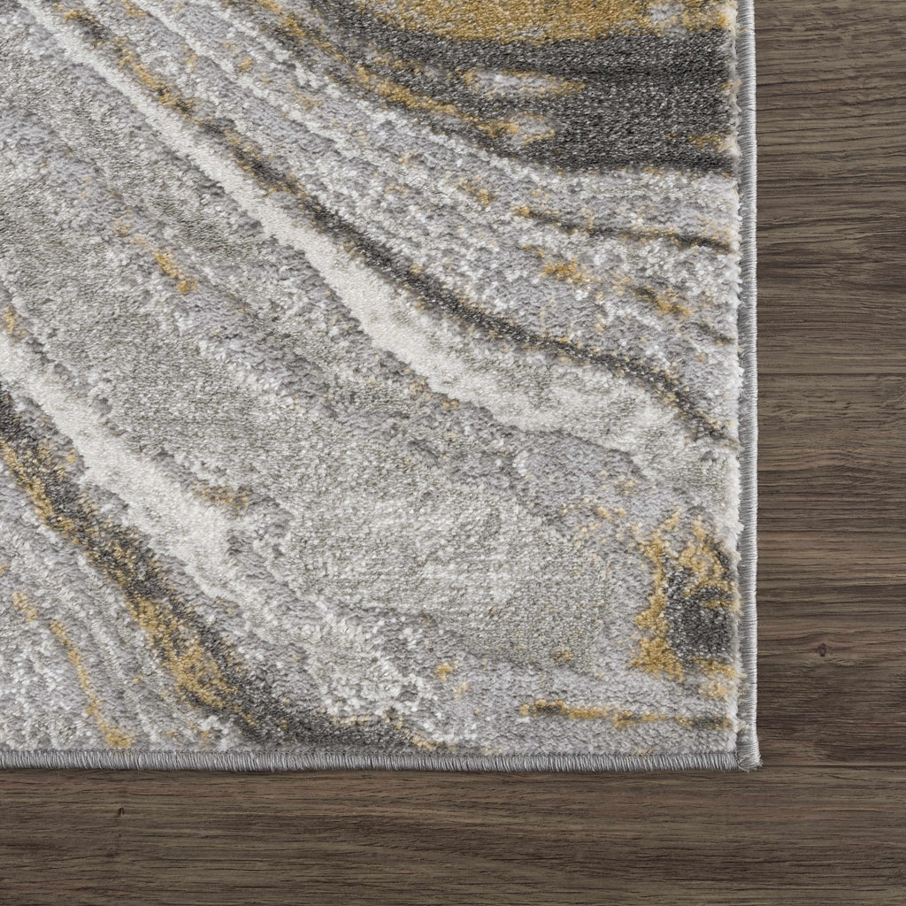 Live Marble Gray & Gold Area Rug