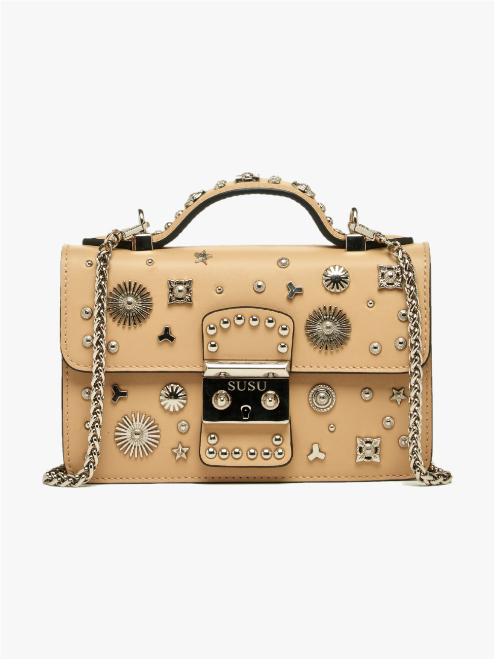 The Hollywood Small Leather Bag Beige