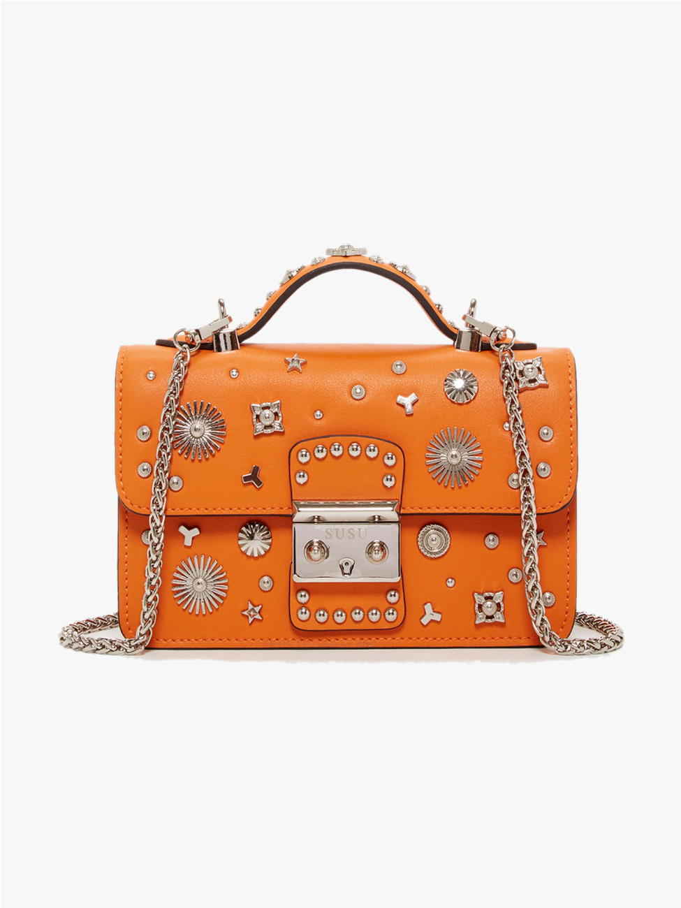 The Hollywood Small Leather Bag Orange