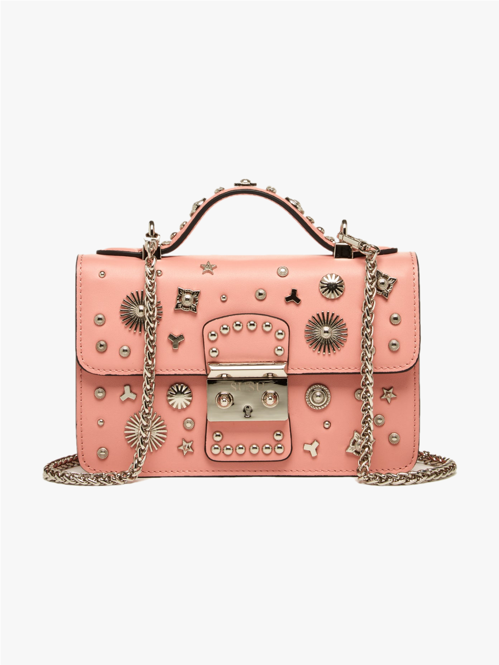 The Hollywood Small Leather Bag Pale Pink