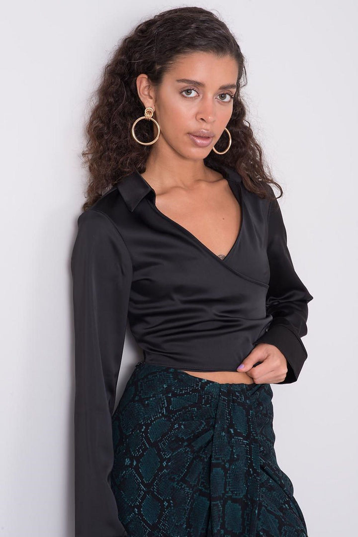 Black Satin Blouse