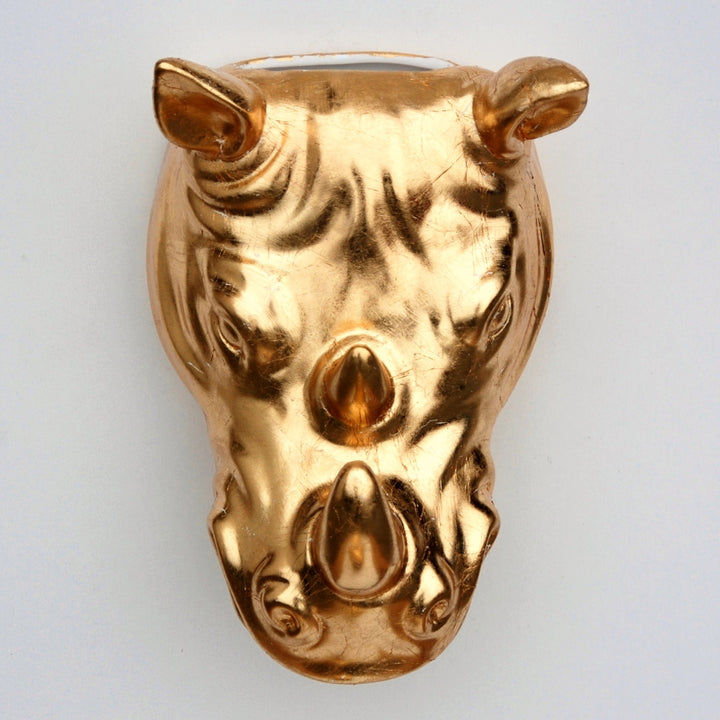 Rhino Gold Gilded Wall Planter