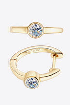 18K Gold-Plated Inlaid Moissanite Huggie Earrings