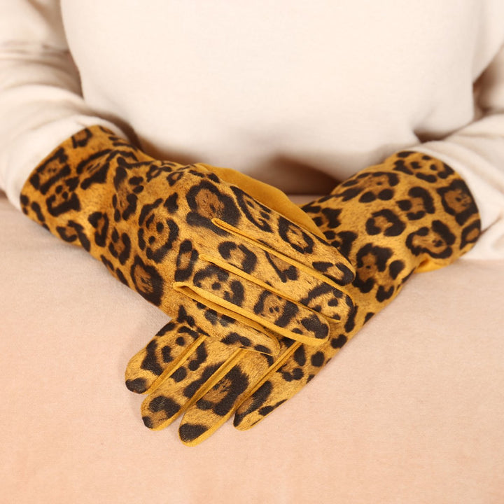 Smart Touch Leopard Gloves