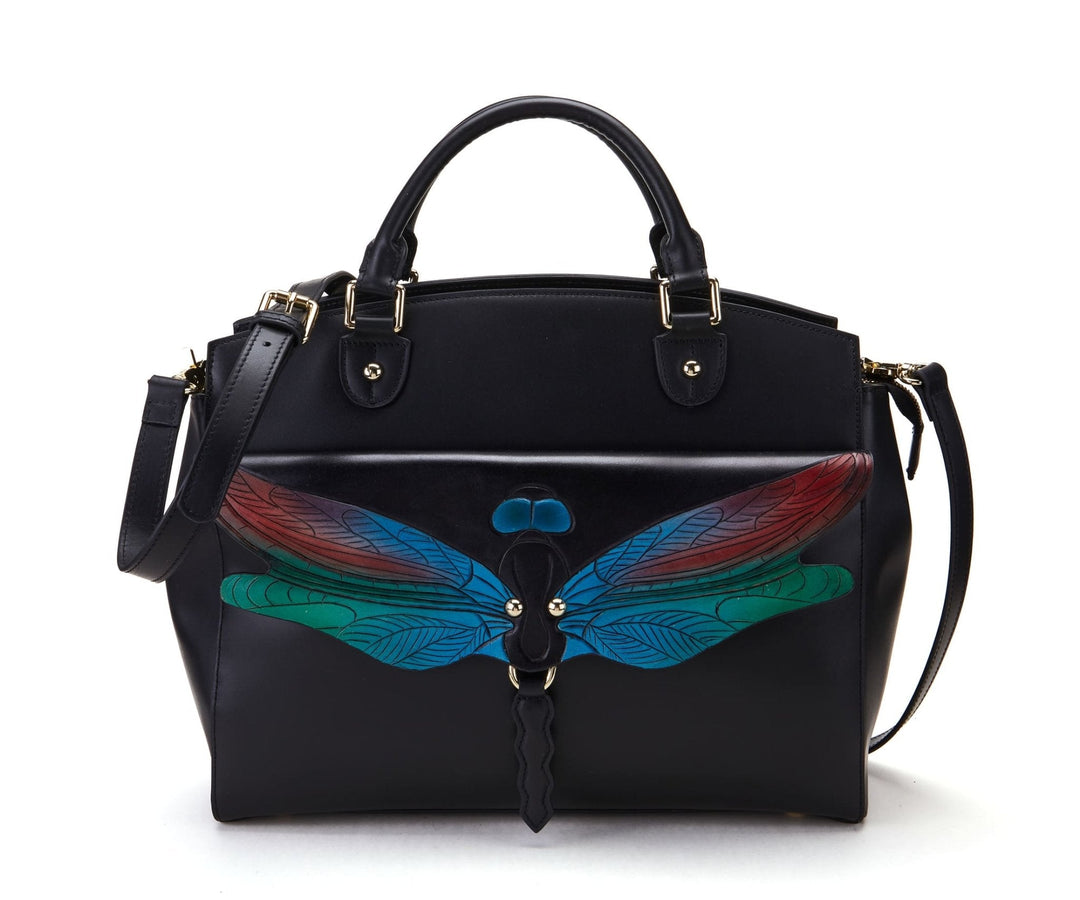 Dragonfly Black Shoulder Bag