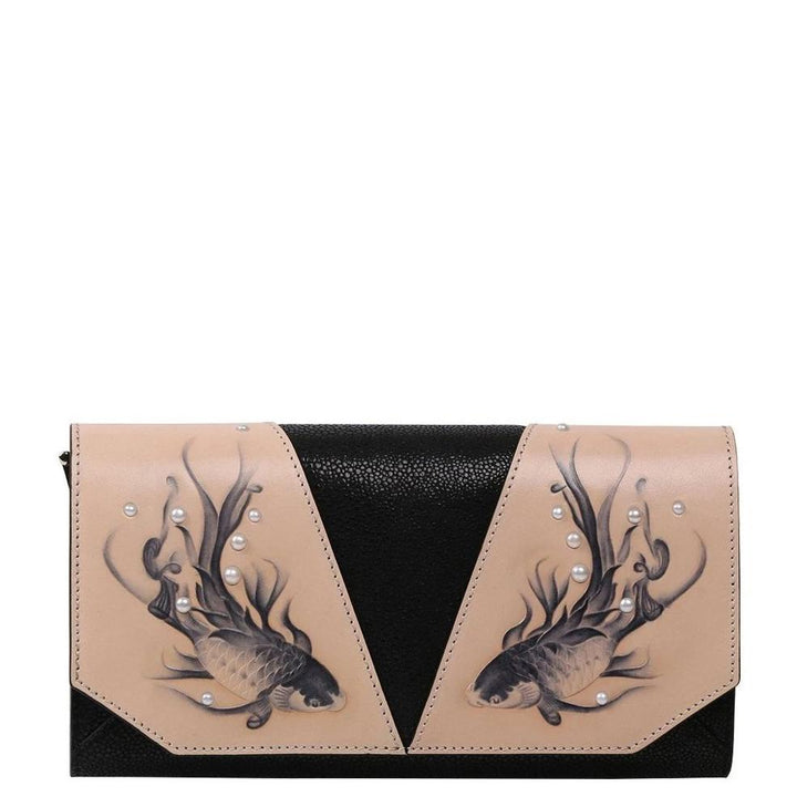 Fish Black Crossbody Clutch