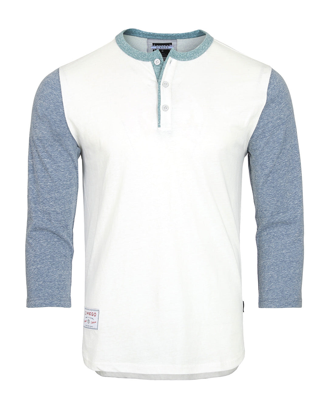 Men's 3/4 Sleeve Baseball Retro Henley Casual Athletic Button Crewneck Shirt