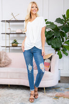 Short Sleeved Knot Tops