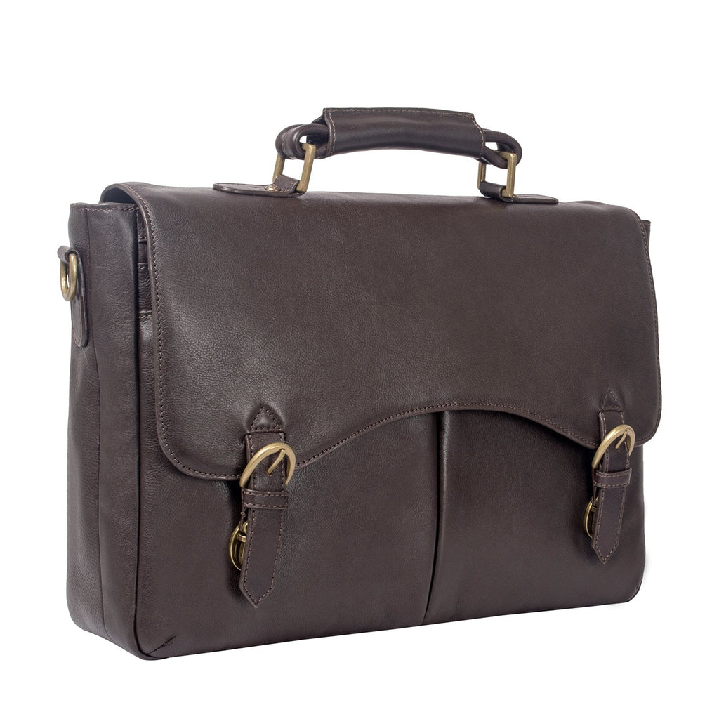 Hawkins Leather 15" Laptop Compatible Briefcase