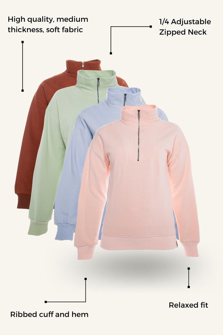 Zipped Neck Sweatshirt