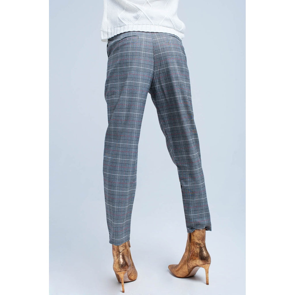 Red Tartan Pattern Pants