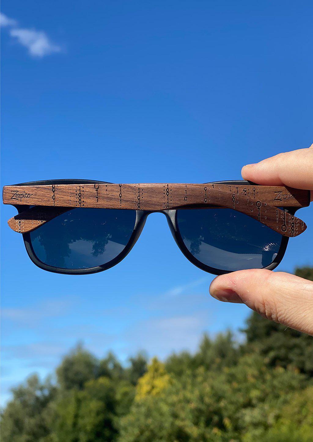 Eyewood Engraved Wooden Sunglasses | Binary