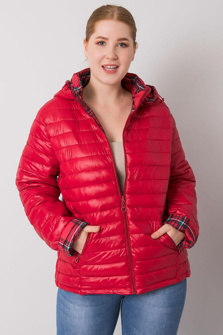 Red Quilted Jacket Plus Size