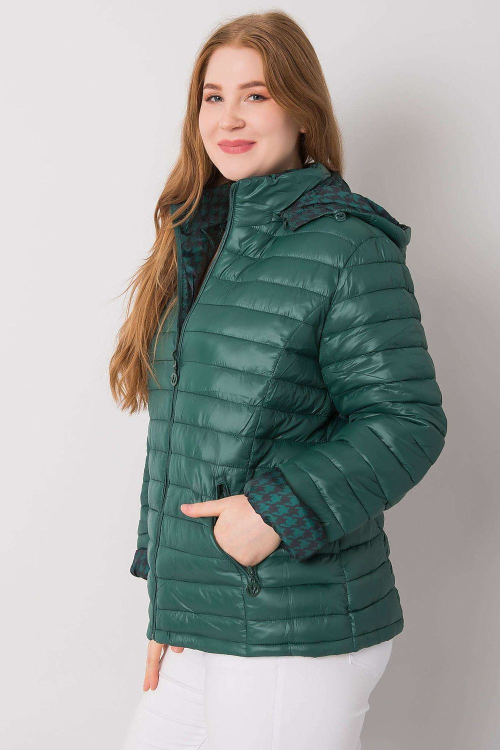 Quilted Jacket with Hood in Green