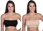 2-Pack Bandeaus Black and Nude