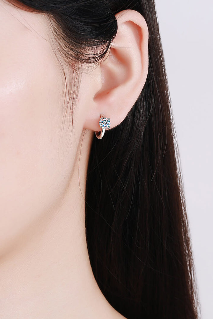 Moissanite 1.0 Ct Huggie Earrings