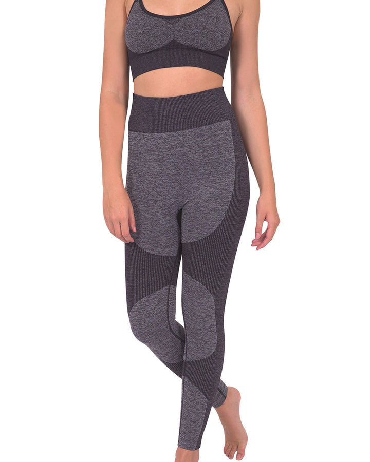 Megara Seamless Legging with Striped Panels Black