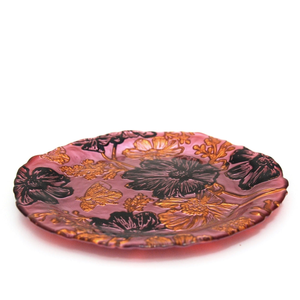 Set of 4 Papillon Rose Gold Black Side Plates