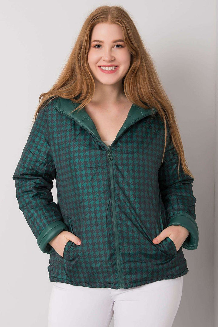 Quilted Jacket with Hood in Green
