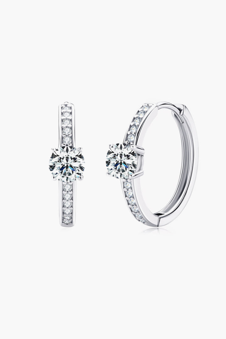 Carry Your Love 1 Ct Moissanite Platinum-Plated Earrings