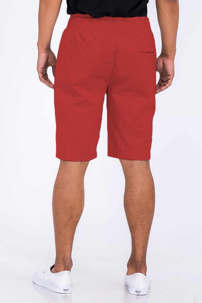 Heathered Cotton Shorts Red