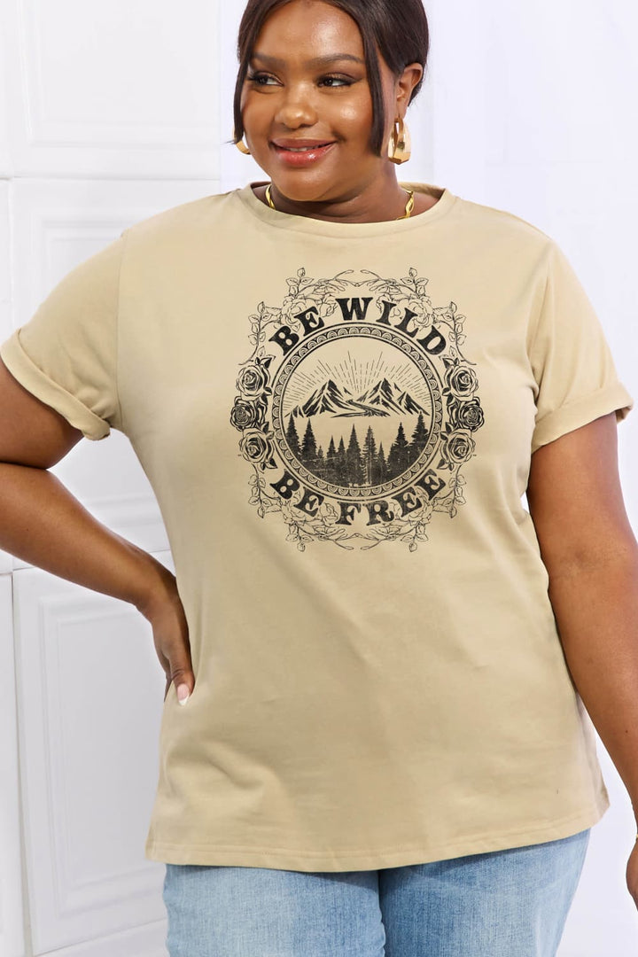 Simply Love Full Size BE WILD BE FREE Graphic Cotton T-Shirt