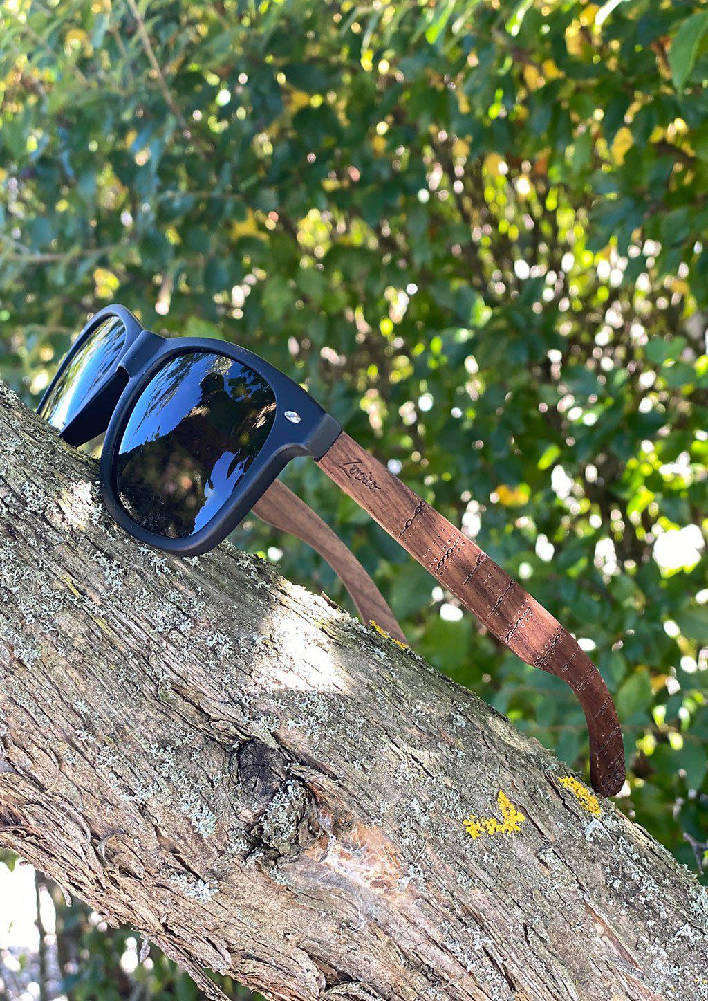 Eyewood Engraved Wooden Sunglasses | Binary