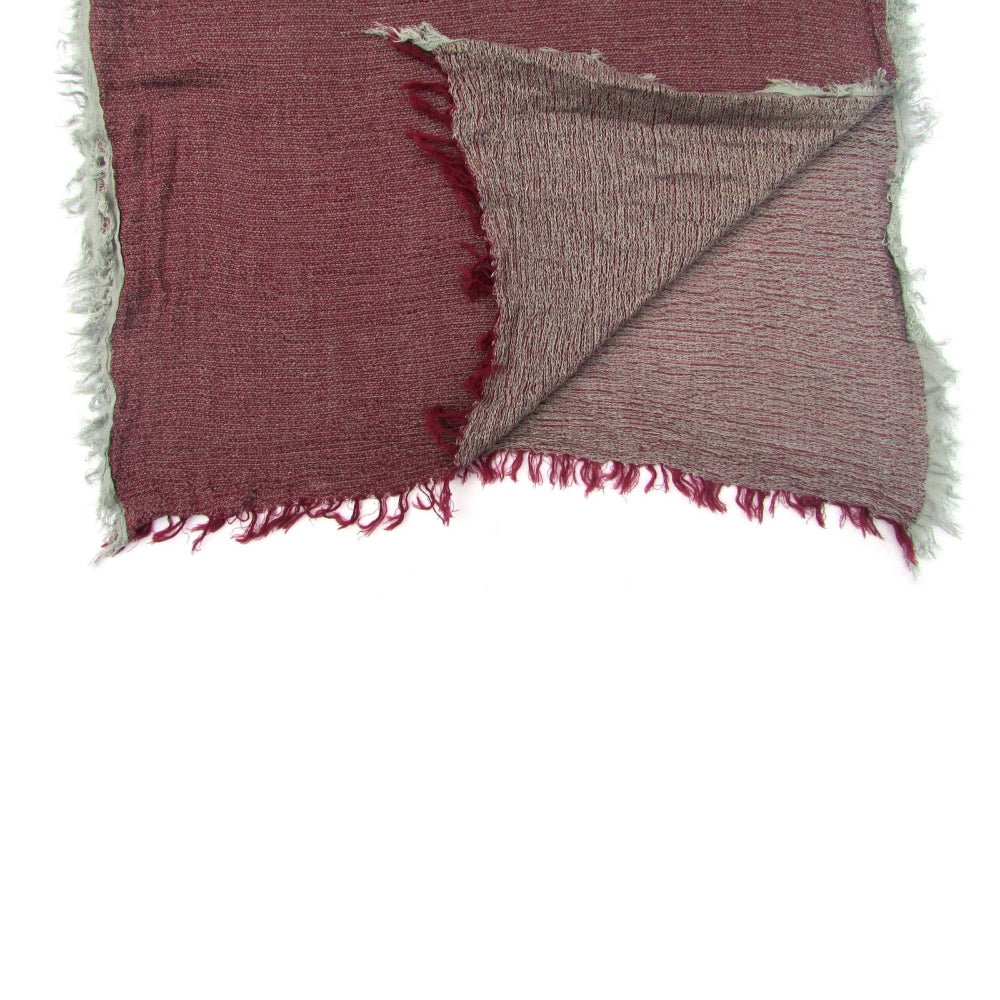 Turkish Cotton Blend Fringed Hobo Scarf Burgundy/Grey