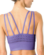 Mesh Seamless Set Bra and Leggings in Purple