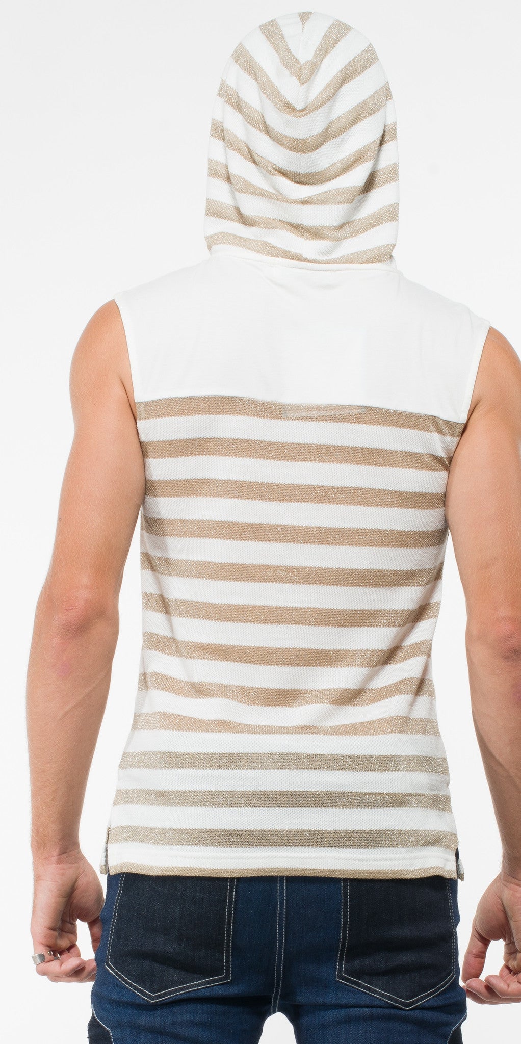 Men's Sleeveless Gold Hoodie – SHOPREDTAGS