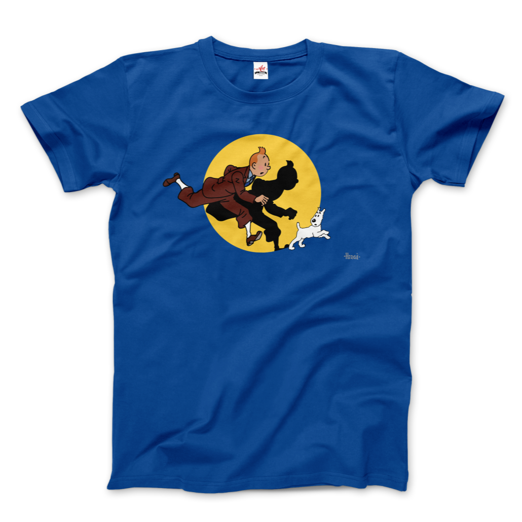 Tintin and Snowy (Milou) Getting Hit by a Spotlight T-Shirt