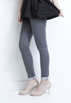 Girls Grey Denim Legging Pants