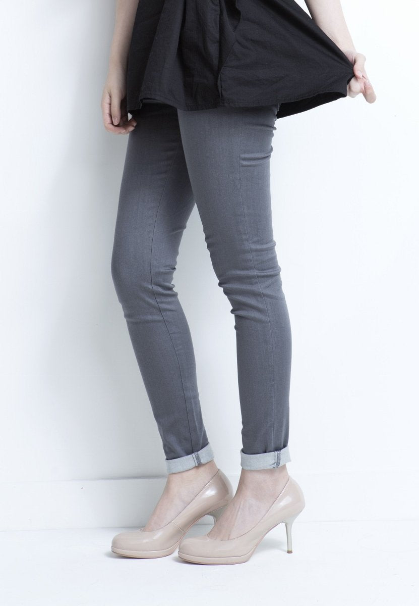 Girls Grey Denim Legging Pants