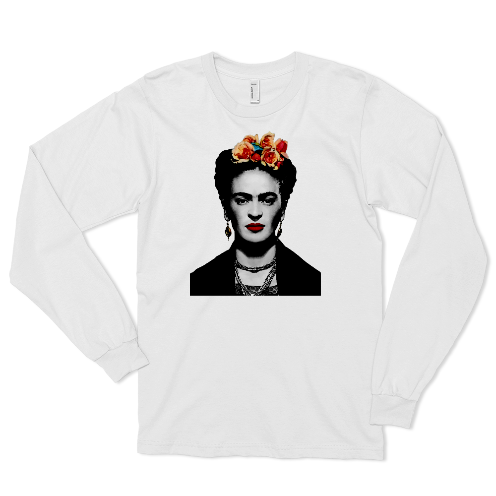 Frida Kahlo With Flowers Poster Artwork Long Sleeve Shirt