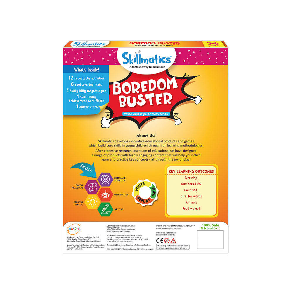Skillmatics Boredom Buster Educational Activity Games for Kids (3-6)