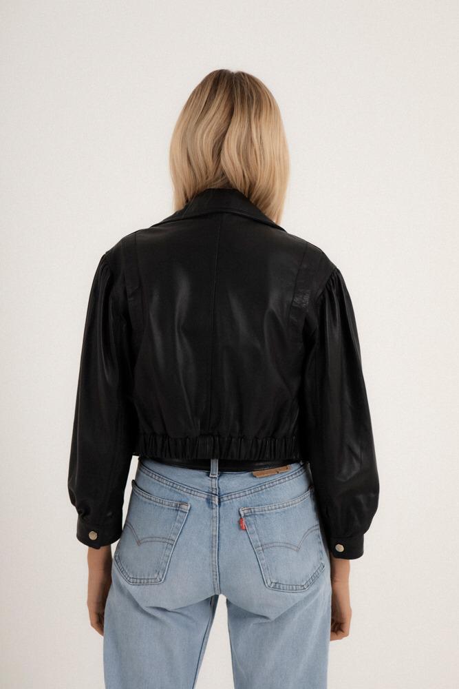 Puffy Biker Lambskin Jacket