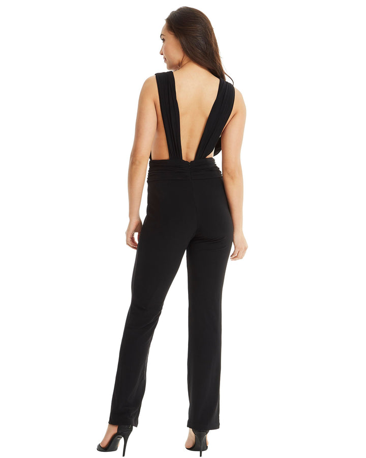 V-Neck Jumpsuit in Black