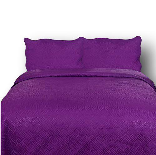 Midnight Vineyard Purple Thin & Lightweight Quilted Bedspread Set