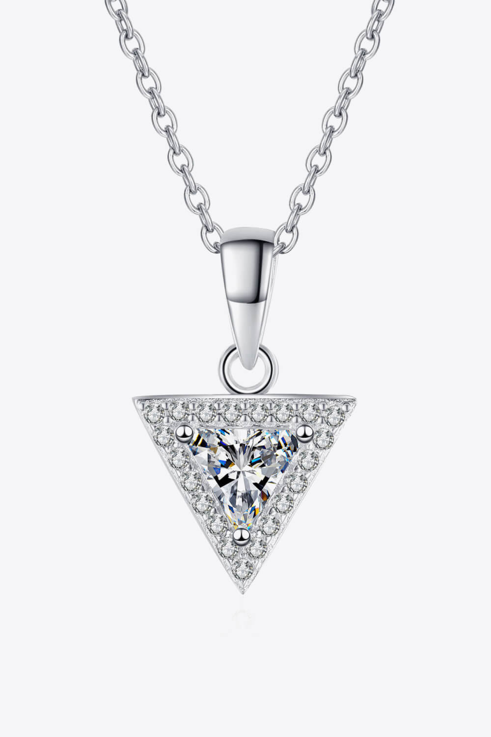 Triangle Moissanite Pendant Necklace 925 Sterling Silver