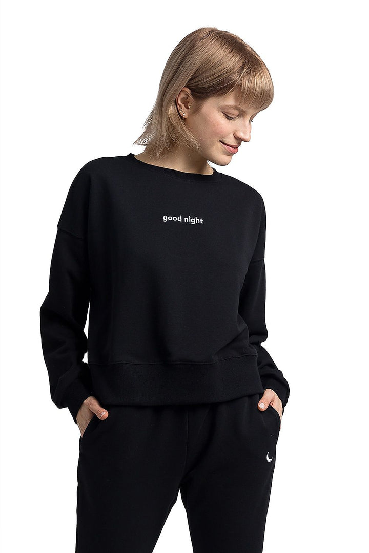 Sweatshirt Good Night LaLupa in Black