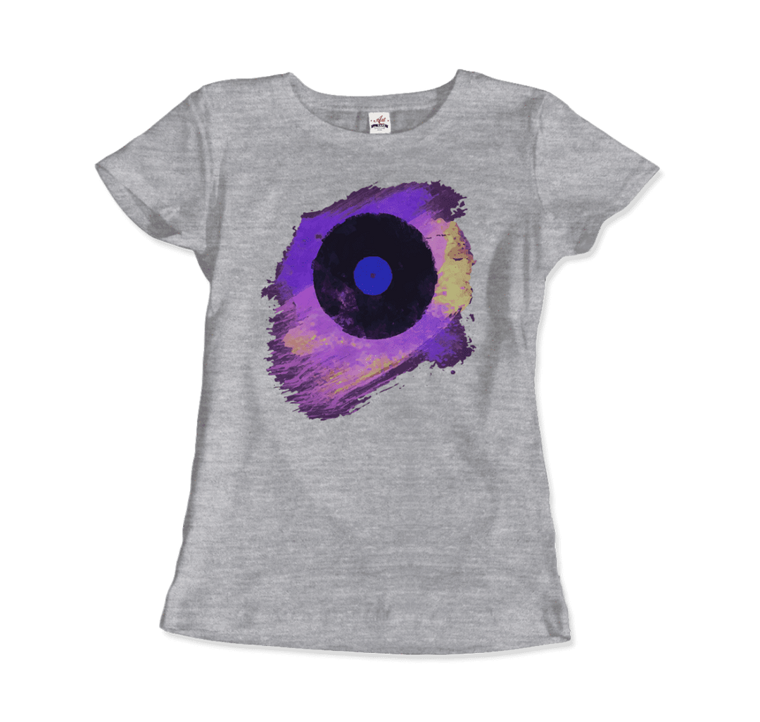 Vinyl Record Made of Paint Scattered in Purple Tones T-Shirt