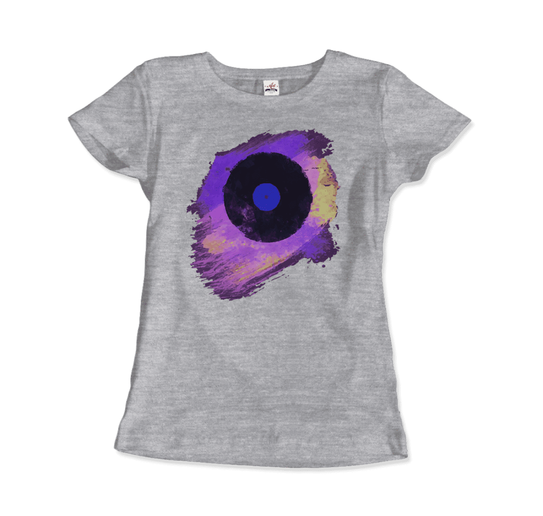 Vinyl Record Made of Paint Scattered in Purple Tones T-Shirt