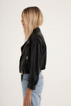 Puffy Biker Lambskin Jacket