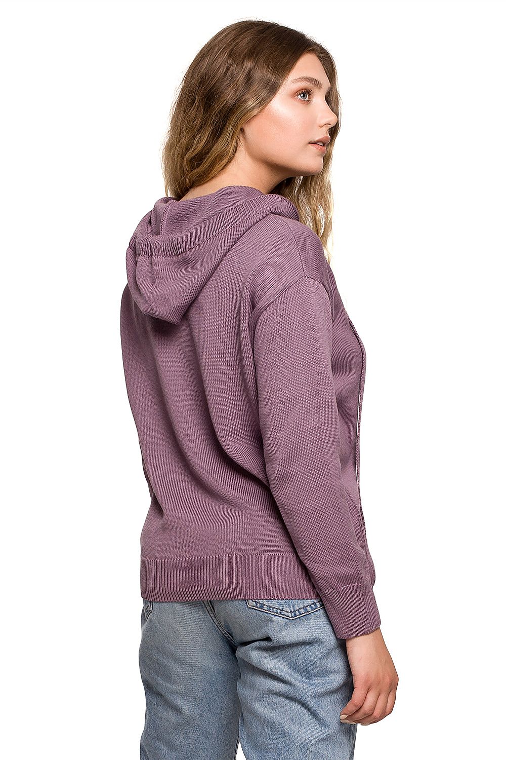 Knitted Hoodie in Violet