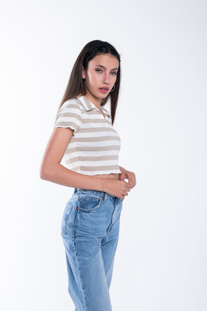 Crop Polo Tee