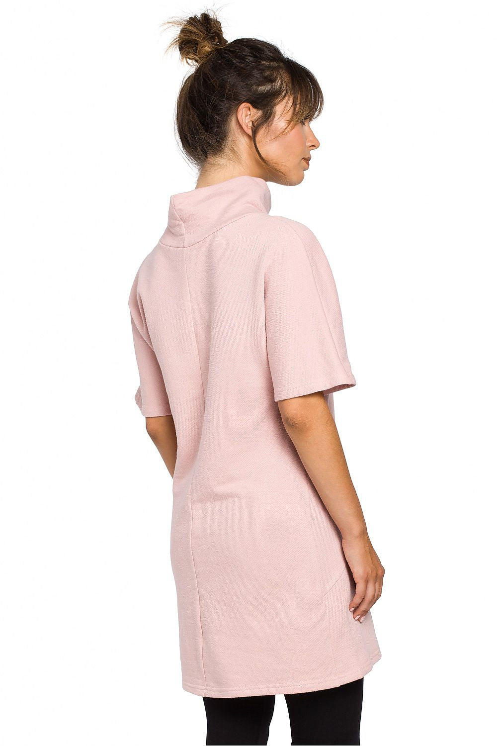 Soft Knitted Tunic Dress Light Pink