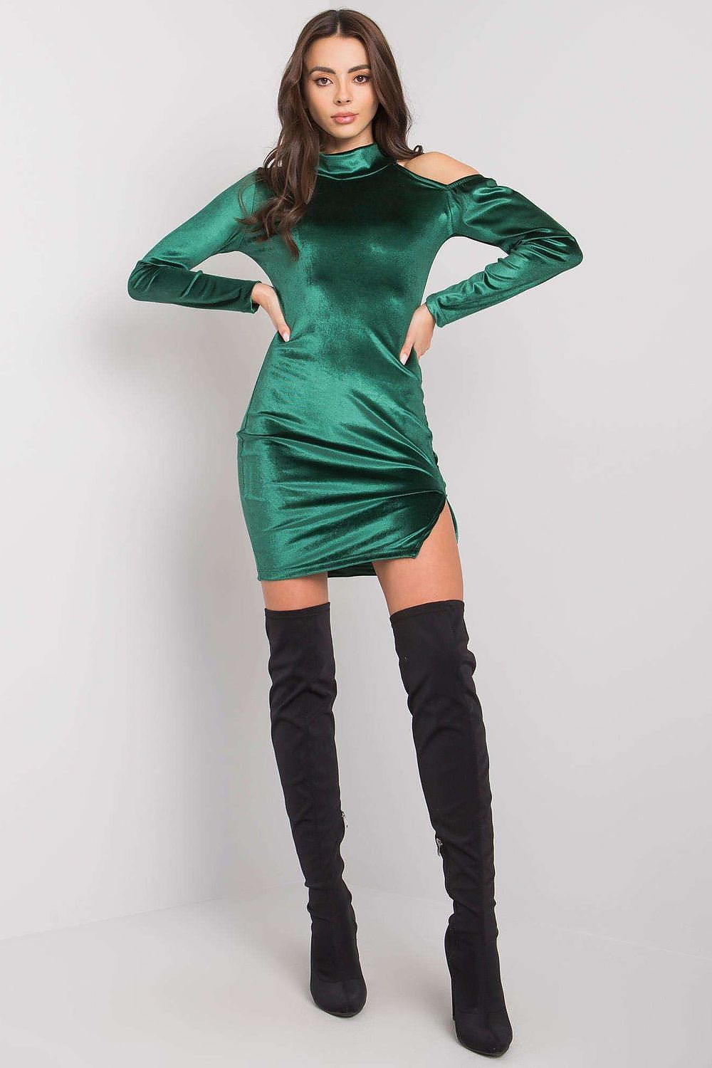 Rue Paris Mini Evening Dress Green