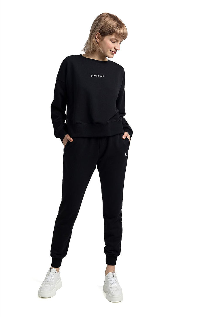 Sweatshirt Good Night LaLupa in Black